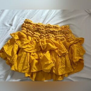 Vibrant Yellow Ruffled Skirt